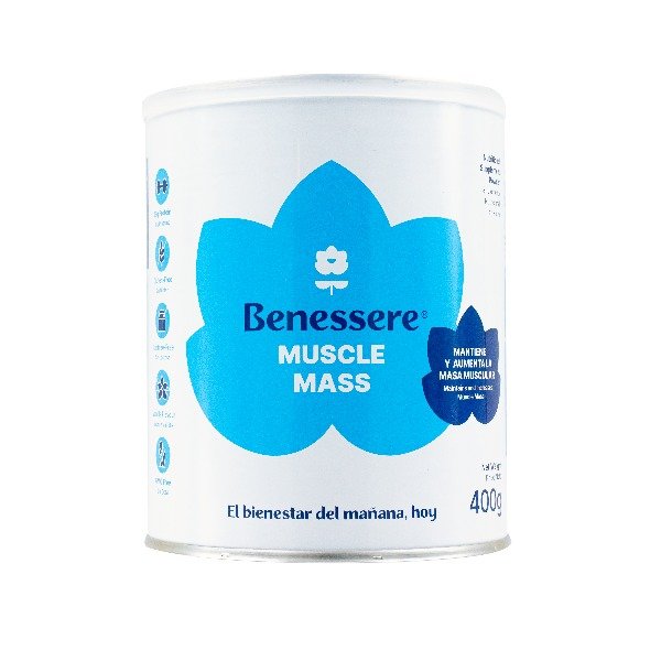 BENESSERE MUSCLE MASS S/VAINILLA SUPLEMENTO NUTRICIONAL 400G