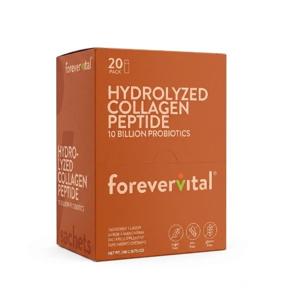 HYDROLYZED COLLAGEN PEPTIDE + PROBIOTICS FOREVERVITAL 20 SOBRES C/U (CADA UNIDAD)*** (COLAGENO HIDROLIZADO PEPTIDOS + PROBIOTICOS)