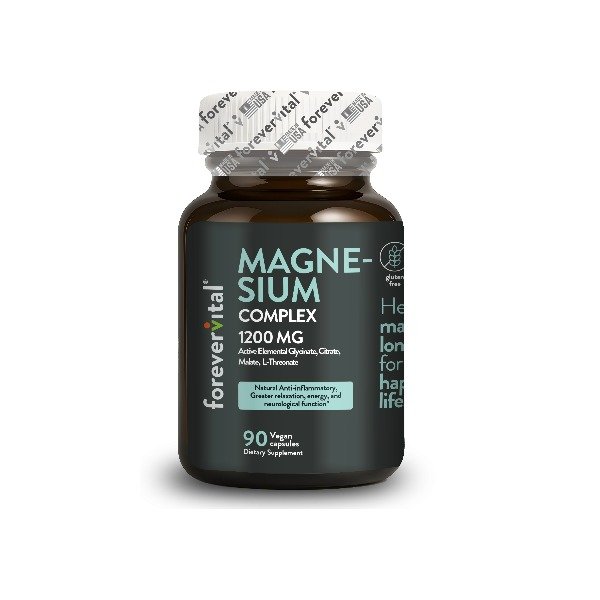 MAGNESIUM COMPLEX FOREVERVITAL 1200MG 90 CAPSULAS* (MAGNESIO GLICINATO,CITRATO,MALATO,L-TREONATO)